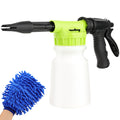 Car Wash Foam Gun, Microfiber Wash Mitt, Car Foam Sprayer, Car Wash Kit, Foam Cannon Garden Hose, Spray Foam Gun Cleaner, Car Accessories for Men, Snow Foam Blaster(Green)