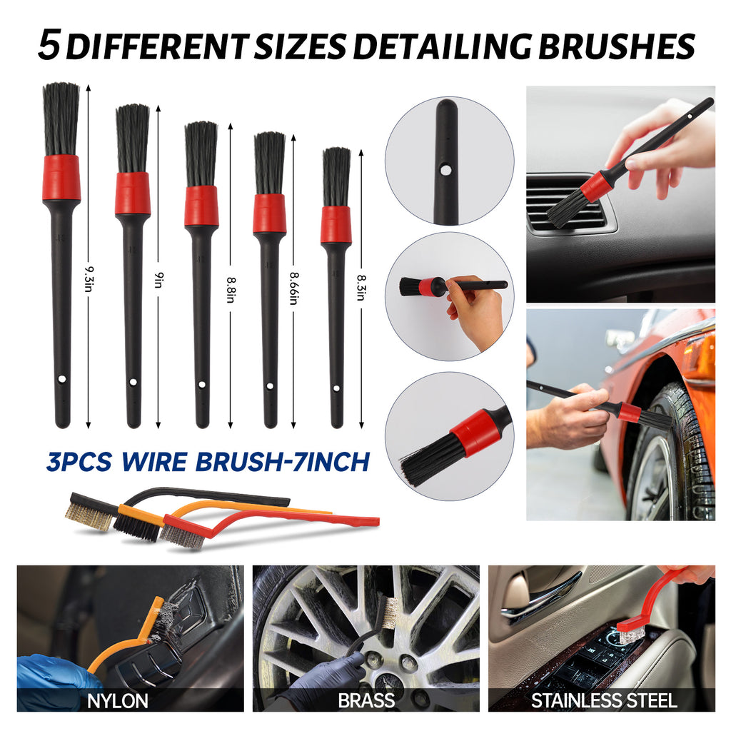 37Pcs Car Wash Detailing Kit Cleaning Kits with Foam Gun Sprayer Brush Large Wash Mitt Towels Complete Interior Exterior Car Washing Supply S