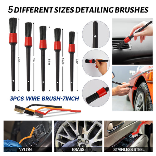 37Pcs Car Wash Detailing Kit Cleaning Kits with Foam Gun Sprayer Brush Large Wash Mitt Towels Complete Interior Exterior Car Washing Supply S