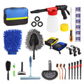 37Pcs Car Wash Detailing Kit Cleaning Kits with Foam Gun Sprayer Brush Large Wash Mitt Towels Complete Interior Exterior Car Washing Supply S