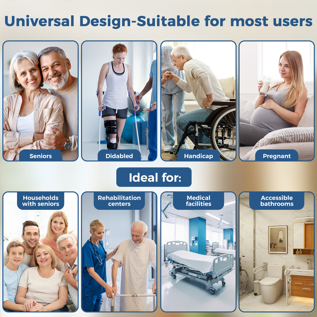 Toilet Seat Risers for Seniors, Width and Height Adjustable Raised Toilet Seat with Handles, Fit Elderly, Pregnant, Handicap Toilet Seat for Any Toilet Riser Heavy Duty up to 330lbs