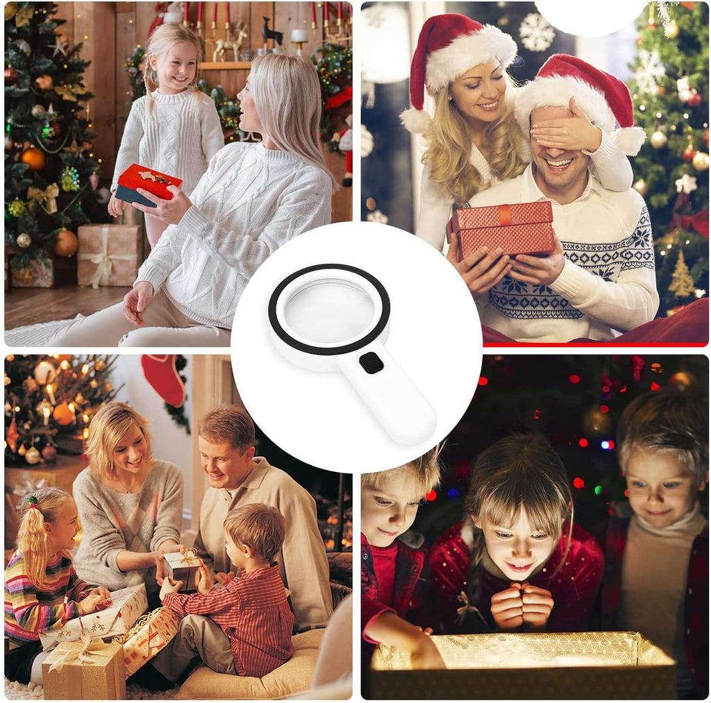 Nazano 30X Handheld LED Magnifier Perfect Holiday Gift, Ideal Present for Elderly, Hobbyists, Kids, Family Christmas Gift Choice