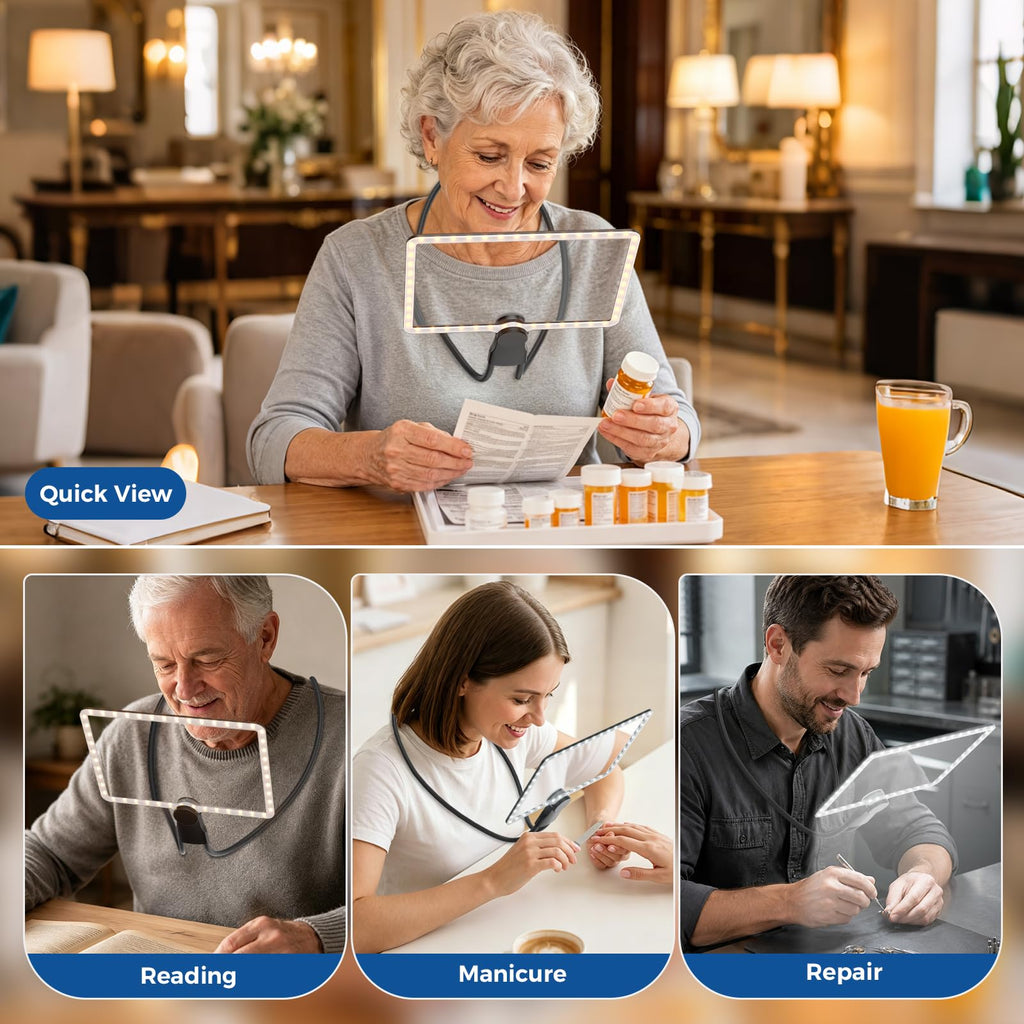 Wide application for reading, manicure, electronic repair, sewing, cross stitch, jewelry making, handy magnifier tool for seniors and hobbyists