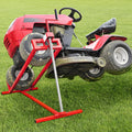 Easy Lawn Mower Lift for Riding Tractors, 800 lbs Capacity Lawn Tractor Lifter, 45° Adjustable Tilt, Universal Ride-on Mower Cleaner Aid, Red