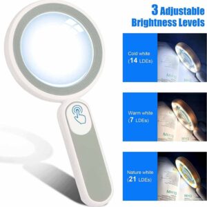 Large Handheld Magnifying Glass With Light