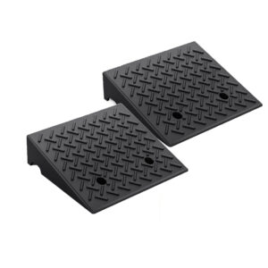 Rubber Car Curb Ramp, 6" Rise Height , Heavy-Duty 7000lbs Capacity Threshold Ramps, Car Ramps with Stable Grid Structure for Cars, Wheelchairs, Bikes, Motorcycles, 2 Pack