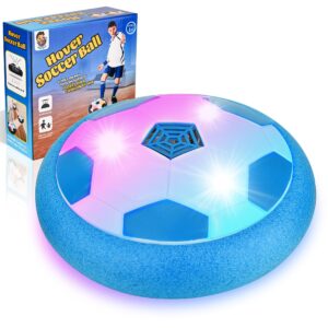 LED Hover Soccer Ball, Air Soccer Indoor Floating with LED Light, Indoor Soccer Game for Young Boys and Girls, Birthday Gifts for Young Kids, Toys Gifts for Ages 3-12 (Blue)
