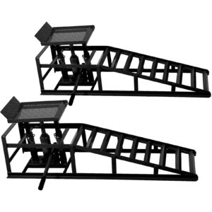 Lafati 2-Pack Hydraulic Car Ramps: Heavy-Duty Vehicle Ramps with 5T / 10000lbs Load Capacity, Portable Design for Effortless Oil Changes and Car Lifts. Perfect for Professional or Home Garage Use(Black)