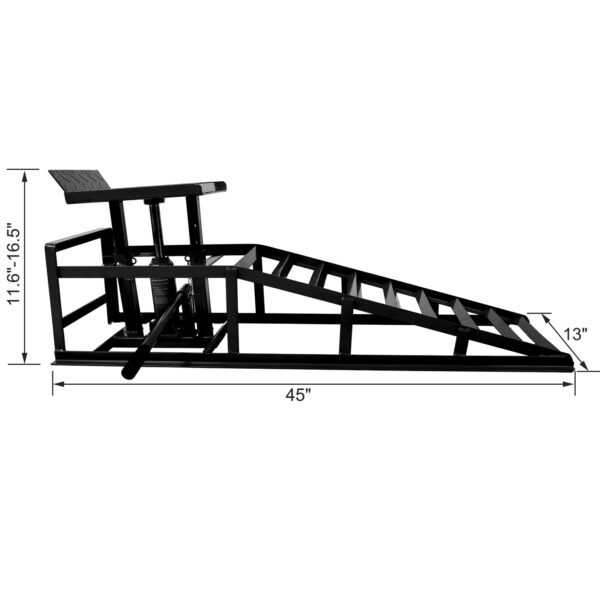Lafati 2-Pack Hydraulic Car Ramps: Heavy-Duty Vehicle Ramps with 5T / 10000lbs Load Capacity, Portable Design for Effortless Oil Changes and Car Lifts. Perfect for Professional or Home Garage Use(Black) - Image 2